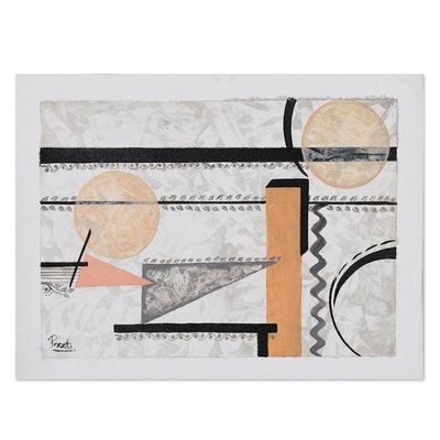 Alternate image for Signed Abstract Acrylic Painting Geometrical Fusion