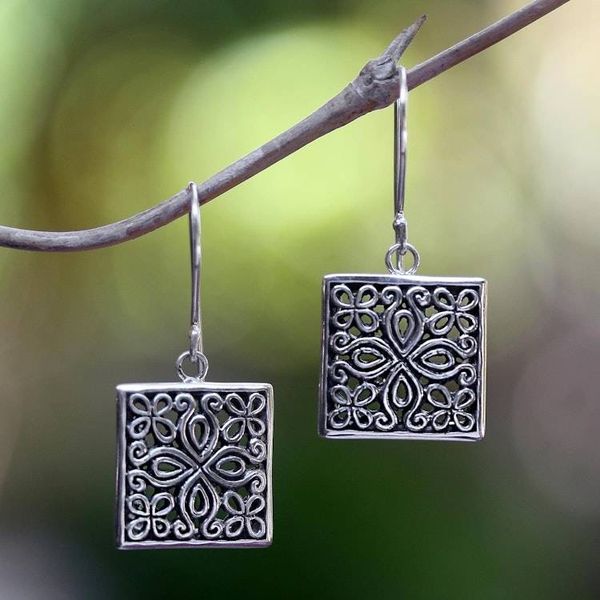 Alternate image for Sterling silver flower earrings Magical Windows