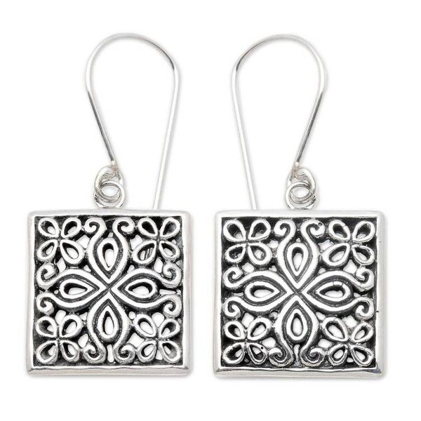 Alternate image for Sterling silver flower earrings Magical Windows