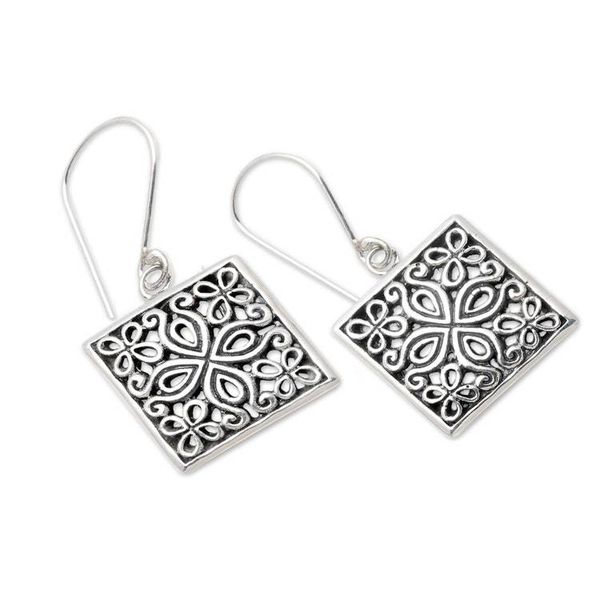 Alternate image for Sterling silver flower earrings Magical Windows