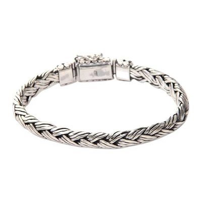 Alternate image for Mens Sterling Silver Chain Bracelet Wisdom