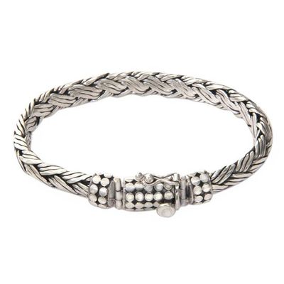 Alternate image for Mens Sterling Silver Chain Bracelet Wisdom