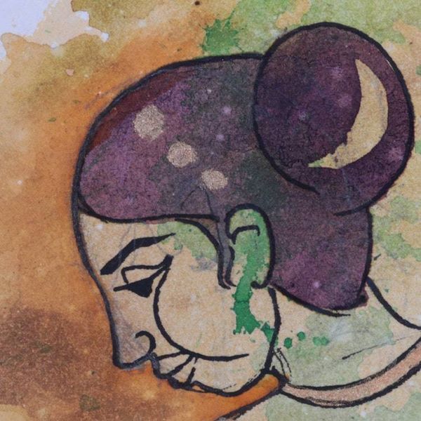 Alternate image for Watercolor and Acrylic Portrait Painting on Paper Virahini