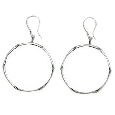 Alternate image for Sterling silver dangle earrings Bamboo Circle