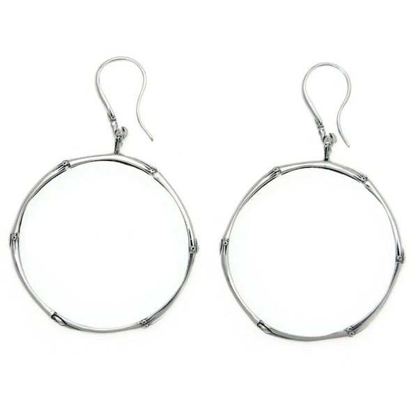 Alternate image for Sterling silver dangle earrings Bamboo Circle