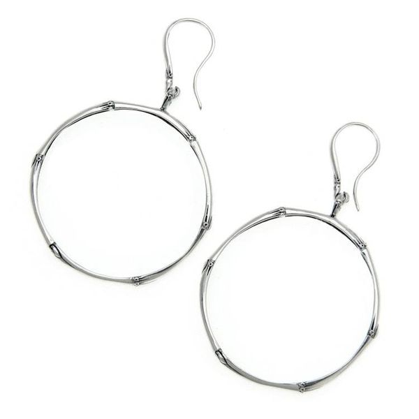 Alternate image for Sterling silver dangle earrings Bamboo Circle
