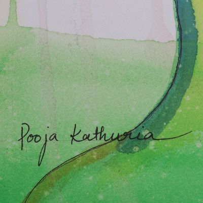 Alternate image for Original Watercolor and Acrylic Lord Krishna Painting Vanvihari