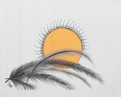 Primary image for Original Acrylic on Canvas Sun Painting Sunny Side Up