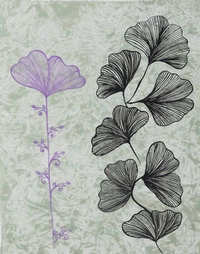 Primary image for Signed Acrylic Floral Painting from India Petals