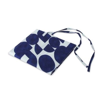 Alternate image for Block-Printed Blue and White 100 Cotton Roll Pencil Case Avant-Garde Mind