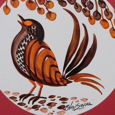 Alternate image for Original Signed Matted Mixed Media Paintings Diptych Bird Paradise III