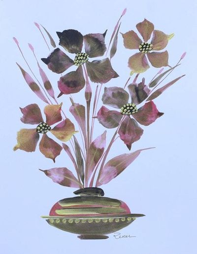 Alternate image for Modern Mixed Media Painting of Flowers in Pastel Tones Artistic Grace