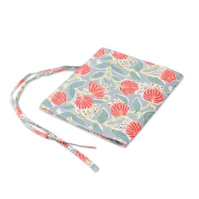 Alternate image for Spring-Patterned Block-Printed 100 Cotton Roll Pencil Case Blossoming Brushstrokes