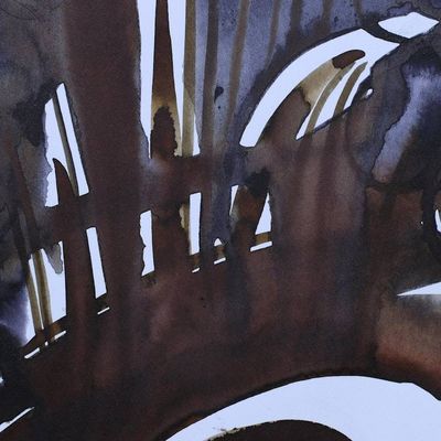 Alternate image for India Abstract Ink Painting of an Ecological Disaster Deteriorating Sphere