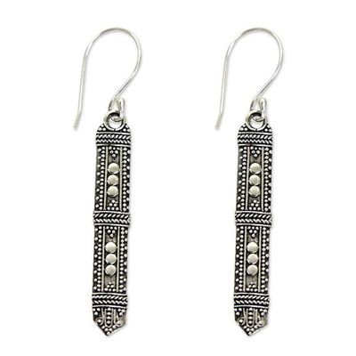 Alternate image for Traditional Indonesian Silver Earrings Borneo Scepter