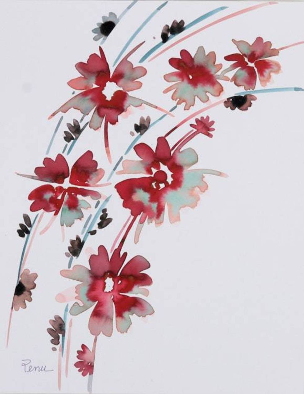 Floral Painting in Watercolors on Paper 'Blossom V'