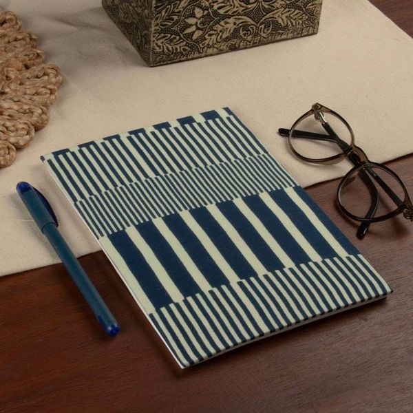 Alternate image for Patterned 100 Cotton Travel Planner with 30 Paper Pages Blue  Wondrous