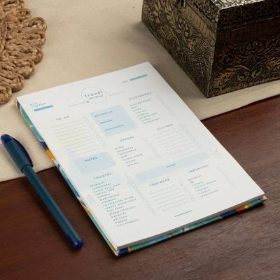 Alternate image for Spring-Inspired 30-Page Block-Printed Cotton Travel Planner Summer Voyage