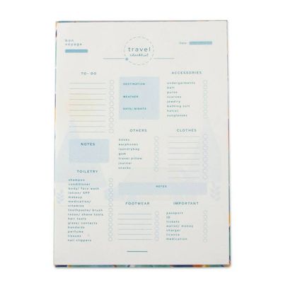 Alternate image for Spring-Inspired 30-Page Block-Printed Cotton Travel Planner Summer Voyage
