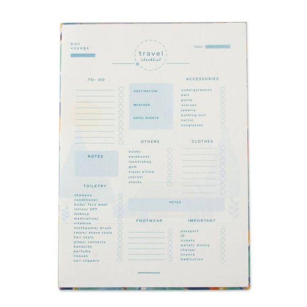 Alternate image for Spring-Inspired 30-Page Block-Printed Cotton Travel Planner Summer Voyage