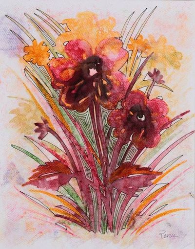 Primary image for Watercolor Painting of Flowers Blossom III