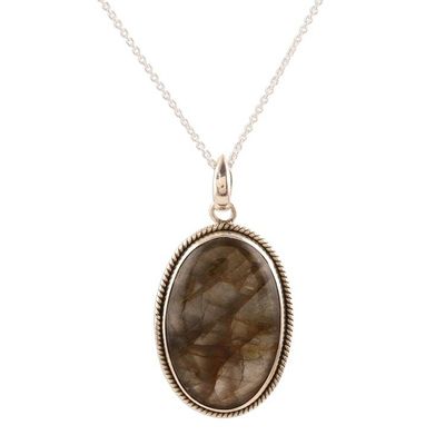 Alternate image for Unique Purple Labradorite Pendant Necklace from India Blissful Glory