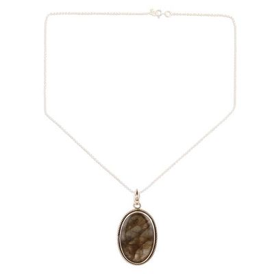 Alternate image for Unique Purple Labradorite Pendant Necklace from India Blissful Glory