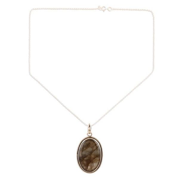 Alternate image for Unique Purple Labradorite Pendant Necklace from India Blissful Glory