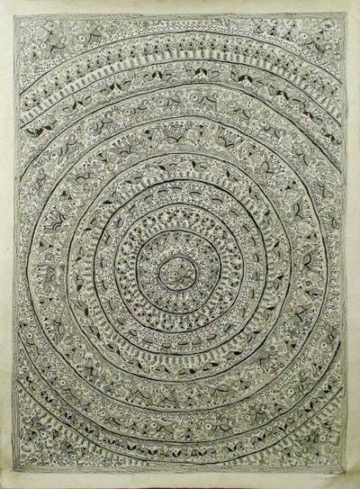 Alternate image for Madhubani painting Village
