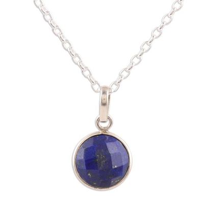 Alternate image for Lapis Lazuli  Sterling Silver Pendant Necklace from India Swing Low in Blue