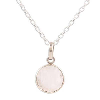 Alternate image for Rainbow Moonstone  Sterling Silver Pendant Necklace Exquisite Moon