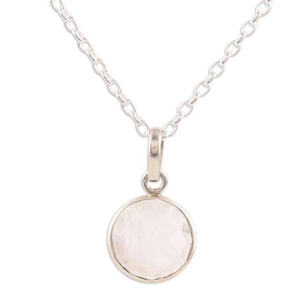 Alternate image for Rainbow Moonstone  Sterling Silver Pendant Necklace Exquisite Moon