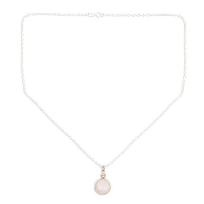 Alternate image for Rainbow Moonstone  Sterling Silver Pendant Necklace Exquisite Moon