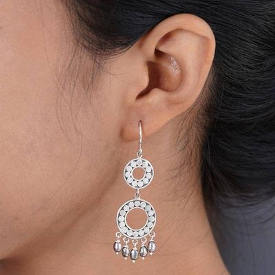 Alternate image for Pearl chandelier earrings Eclipse in Black