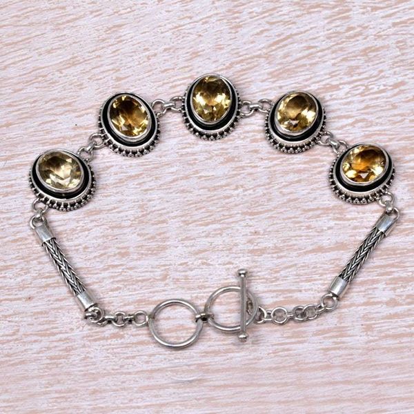 Alternate image for Sterling Silver and Citrine Link Bracelet from Indonesia Five Guardians