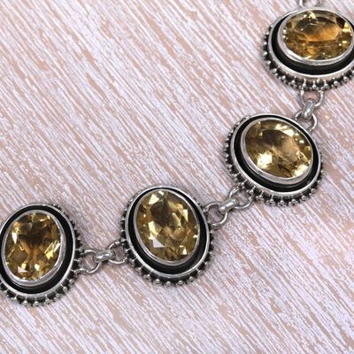Alternate image for Sterling Silver and Citrine Link Bracelet from Indonesia Five Guardians