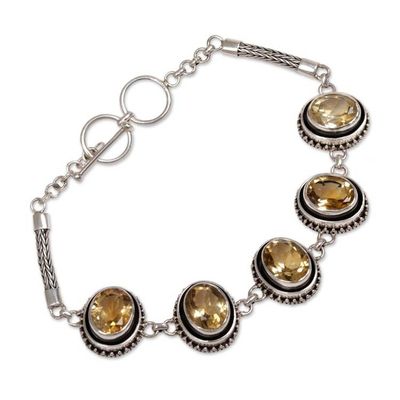 Alternate image for Sterling Silver and Citrine Link Bracelet from Indonesia Five Guardians