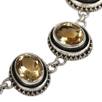 Alternate image for Sterling Silver and Citrine Link Bracelet from Indonesia Five Guardians