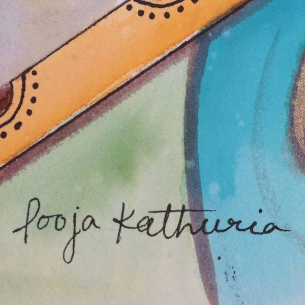 Alternate image for Watercolor and Acrylic Original Painting Gopi Priya
