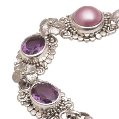 Alternate image for Handmade 925 Sterling Silver Amethyst Beaded Bracelet The Beginning