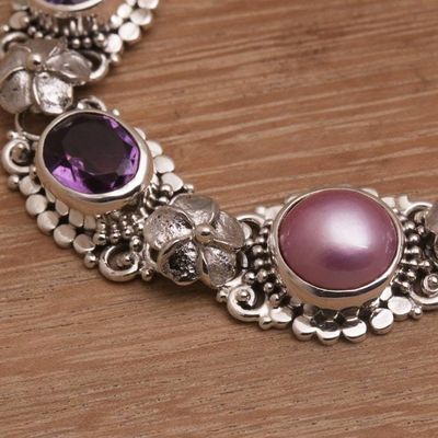 Alternate image for Handmade 925 Sterling Silver Amethyst Beaded Bracelet The Beginning