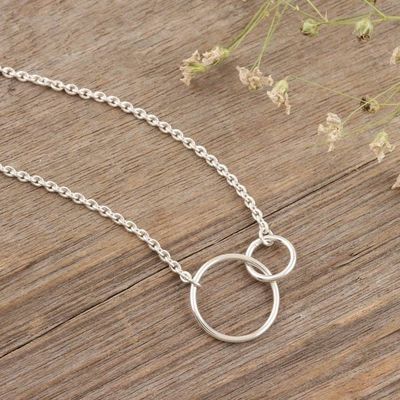 Alternate image for Hand Made Sterling Silver Pendant Necklace Fairy Ring