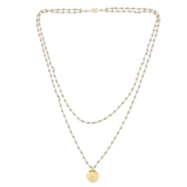 Alternate image for Gold-Plated Sterling Silver Chalcedony Pendant Necklace Early Sunset