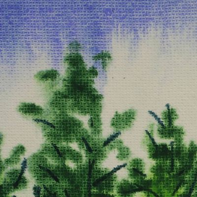 Alternate image for Signed Impressionist Painting of Mango Trees from India Mango Grove