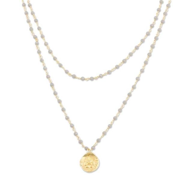 Alternate image for Gold-Plated Sterling Silver Chalcedony Pendant Necklace Early Sunset