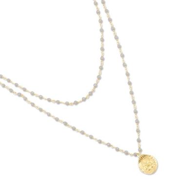 Alternate image for Gold-Plated Sterling Silver Chalcedony Pendant Necklace Early Sunset