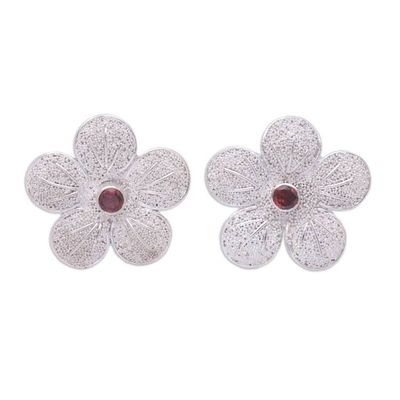 Alternate image for Garnet flower earrings Love Blossom