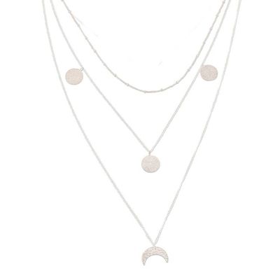 Alternate image for Handmade Sterling Silver Crescent Moon Pendant Necklace Waxing Moon