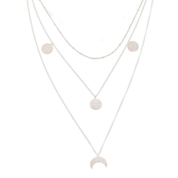 Alternate image for Handmade Sterling Silver Crescent Moon Pendant Necklace Waxing Moon