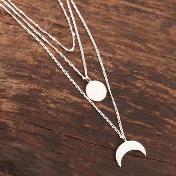 Alternate image for Handmade Sterling Silver Crescent Moon Pendant Necklace Waxing Moon